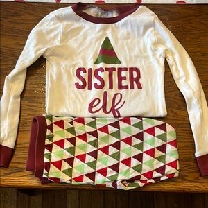 White and Red Pajama Sets with Long Sleeves and Festive Design
